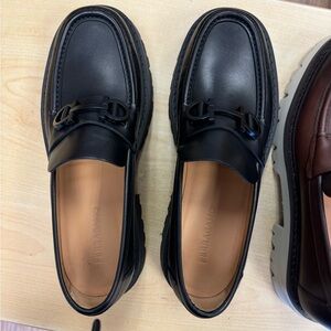 Salvatore Ferragamo Black Leather Slip-On Loafers